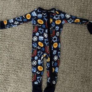 Little Sleepies Blue and Orange Footies Pajamas